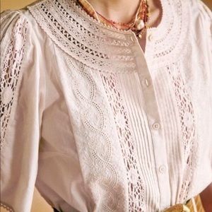 Sézane Jane Blouse French size  cream color